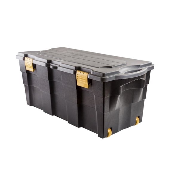 Caja de Herramientas 100 L con ruedas Polipropileno Wenco Cuerpo negro y tapa gris