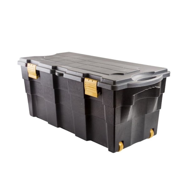 Caja de Herramientas 100 L con ruedas Polipropileno Wenco Cuerpo negro y tapa gris