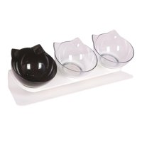 Magideal - Cuencos Elevados Para Gatos, Cuenco De Alimentación Para Mascotas, Lavable, Plato Para Gatitos, Comida Para Gatos Con Menos Vómitos Y Cuenco De Agua Claro Claro Negro