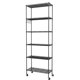 thumbnail image 1 of Estante de alambre Shelf Homdox de 6 niveles con ruedas giratorias, negro, 1 of 9