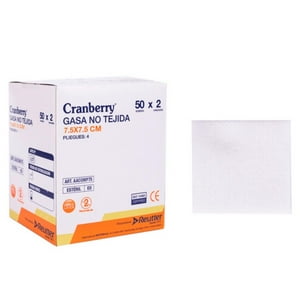 Gasa Estéril 7.5X7.5 Cm - Caja 50 Unidades - Cranberry Blanco