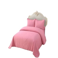 Genérico - Cubrecama De Verano Quilt King Con Pompon Color Rosado