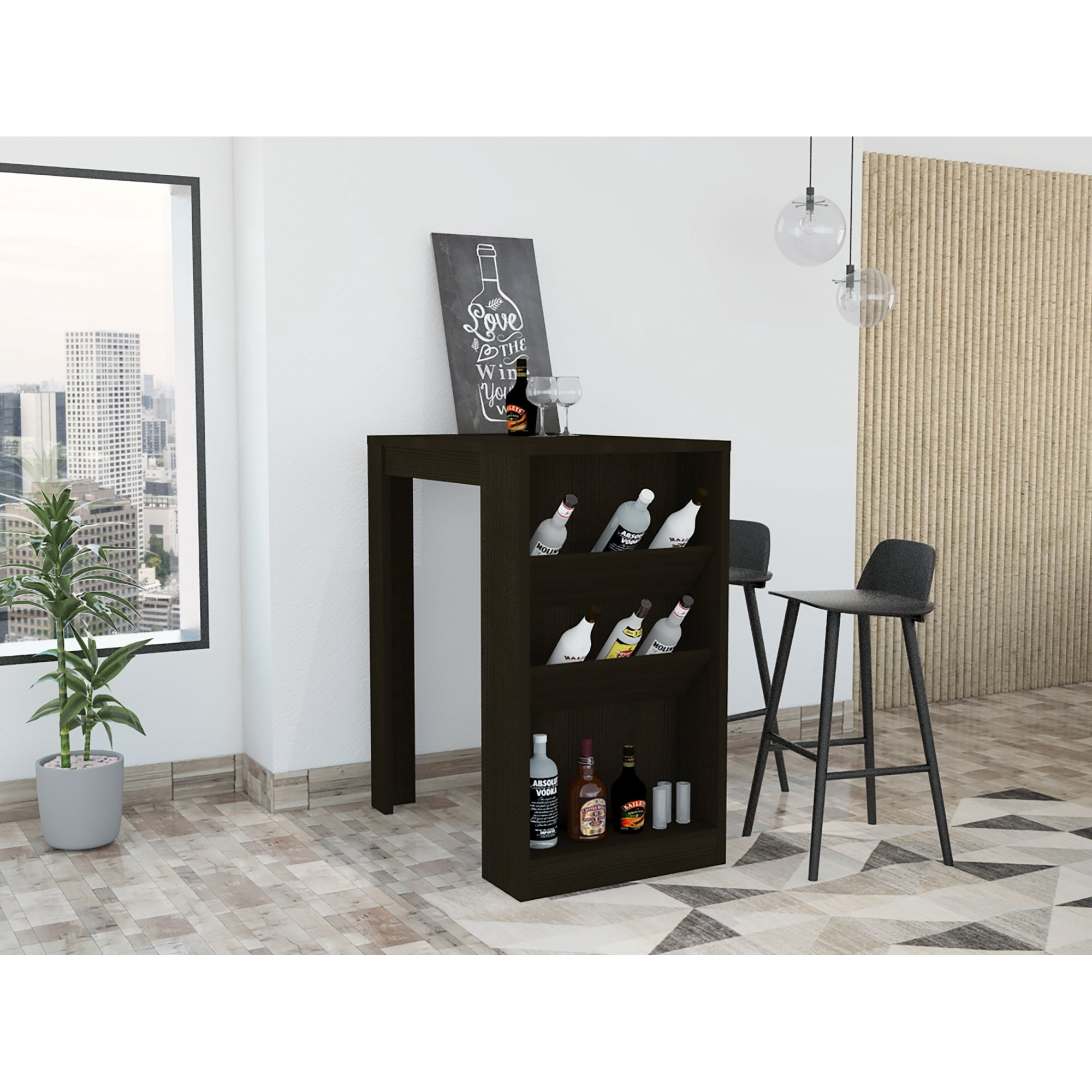 Tuhome - Mesa De Bar Syrah Wengue 105x58x91 Cm