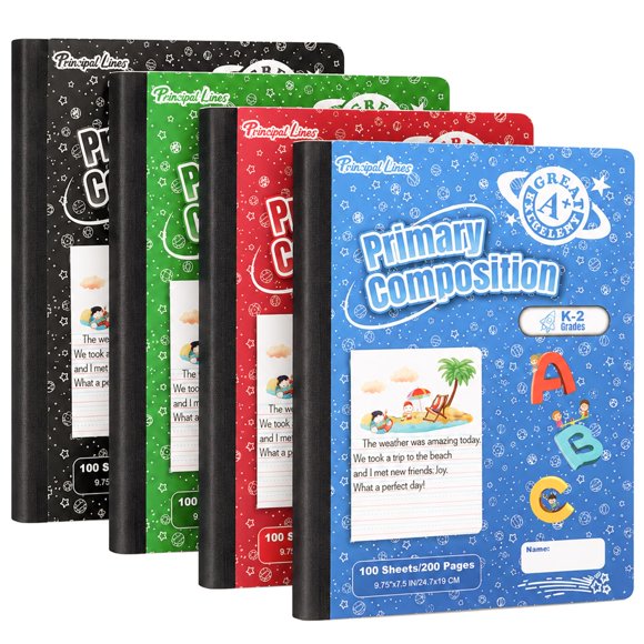 Cuaderno Principal Lines K‑2 (paquete de 4) 200 páginas