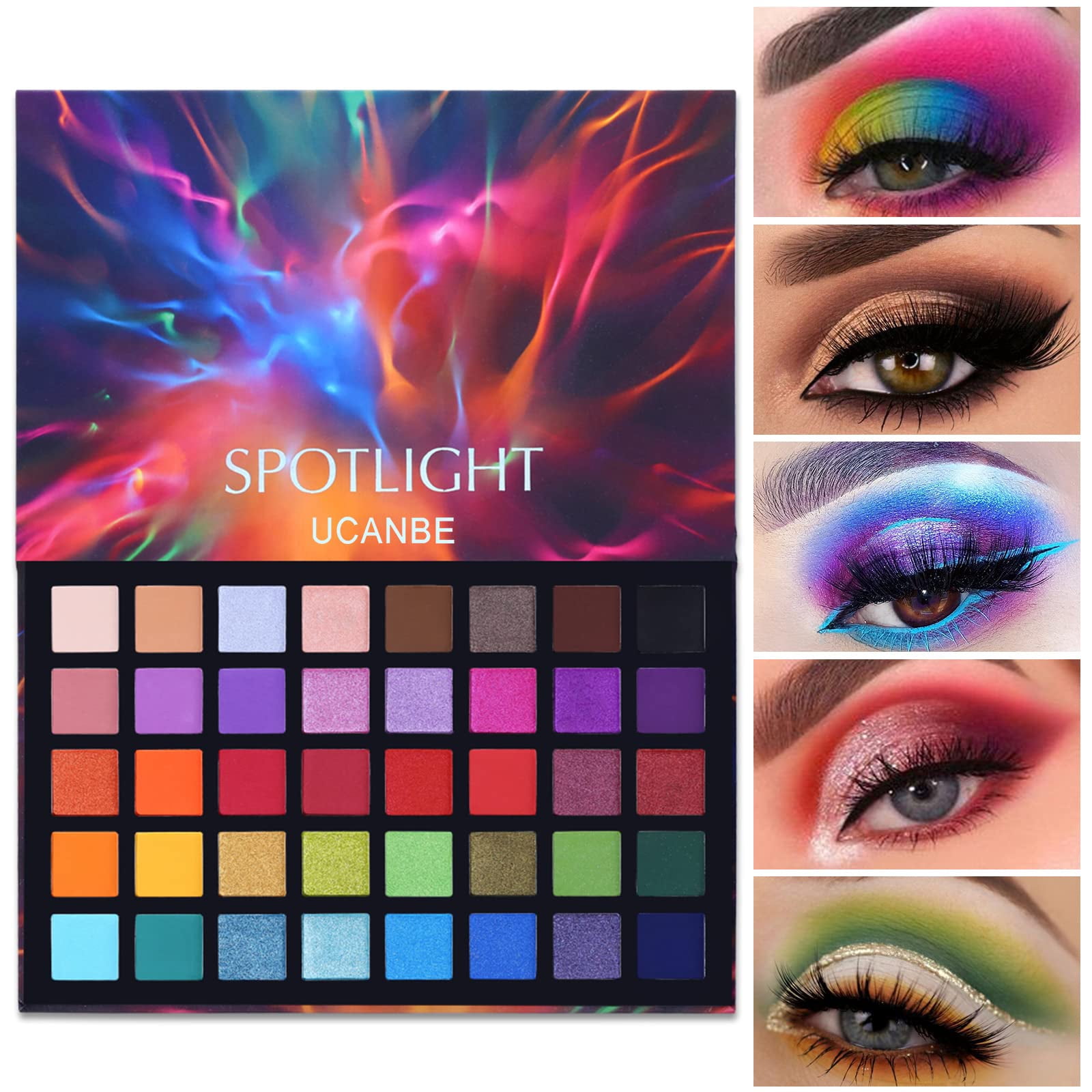 Paleta De Sombras De Ojos Ucanbe Spotlight De 40 Colores A Prueba De Agua