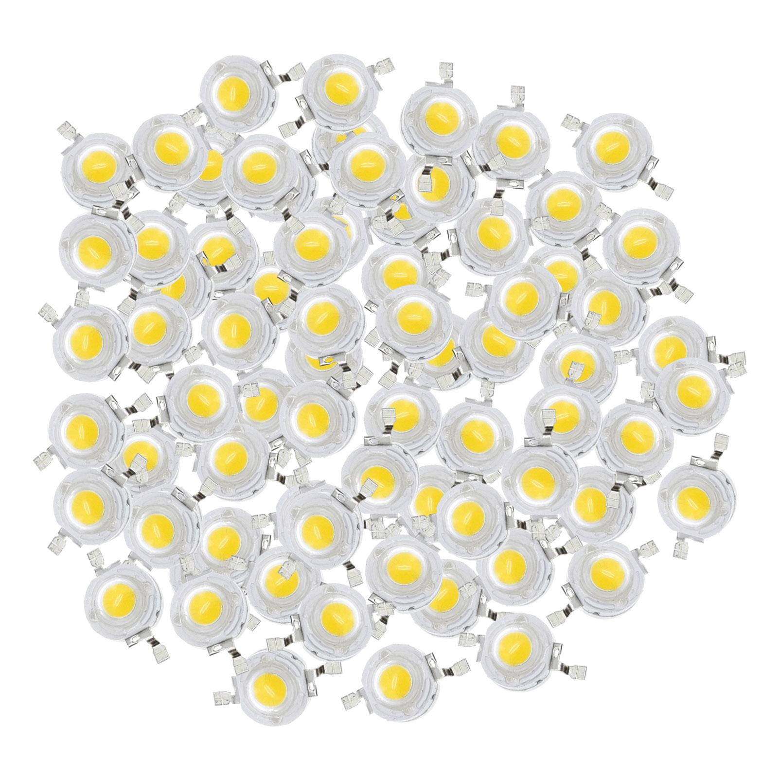 Ioensy - Chip De Cuentas Led De Alta Potencia Y Alto Brillo Para Reflector 100x 3w Blanco Cálido