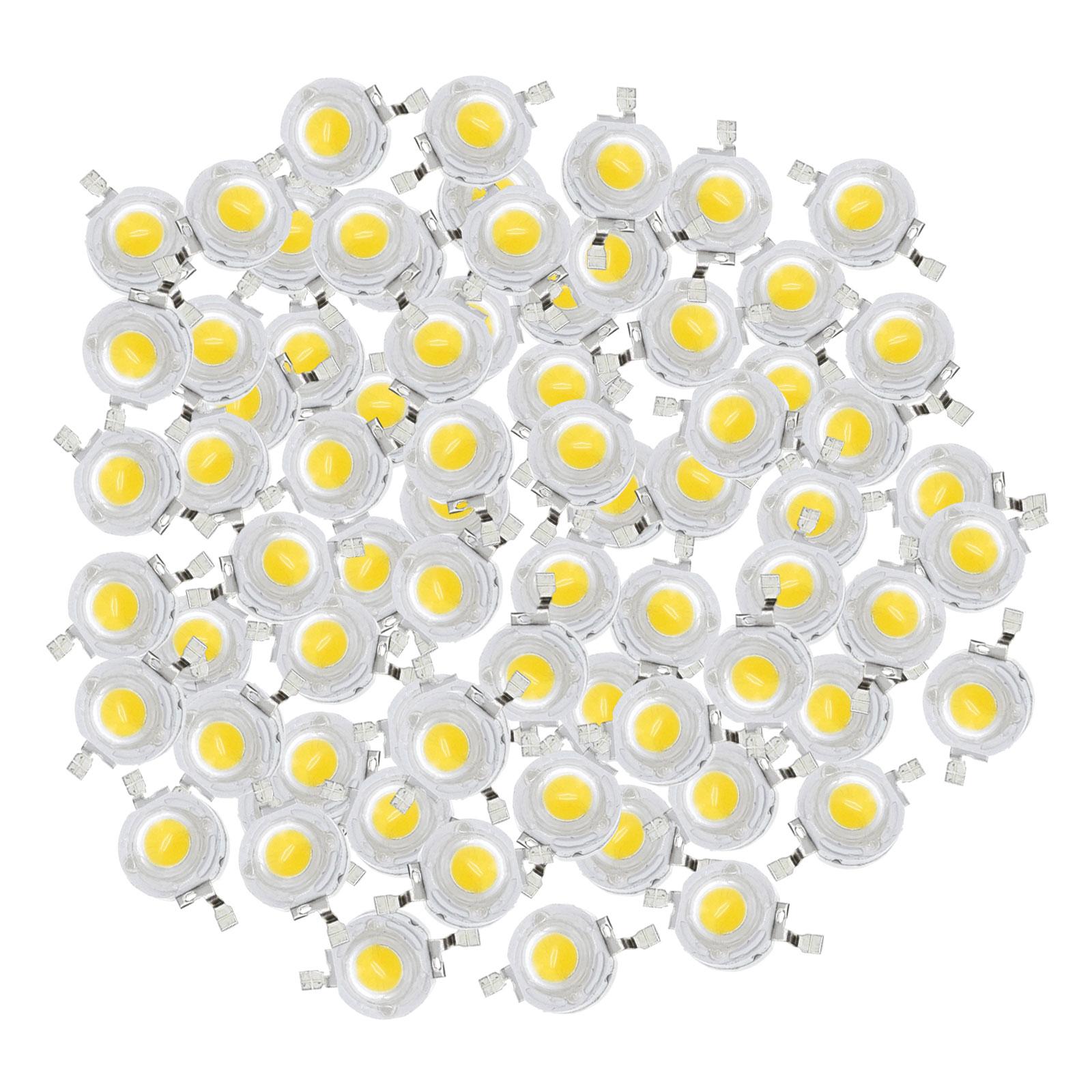 Ioensy - Chip De Cuentas Led De Alta Potencia Y Alto Brillo Para Reflector 100X 3W Blanco Cálido