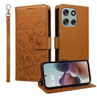 Funda Billetera Foxdock Compatible Con Motorola Moto G56, Diseño Perrito Tierno, Ranuras Para Tarjetas Y Soporte Plegable