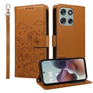 Funda Billetera Foxdock Compatible Con Motorola Moto G56, Diseño Perrito Tierno, Ranuras Para Tarjetas Y Soporte Plegable