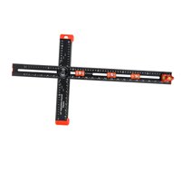 Ioensy - Herramienta De Medición De Aluminio Con Escuadra En T Para Instalar Manijas De Puertas, Carpintería, 650Mm X 50Mm X 55Mm