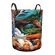 thumbnail image 2 of Street Fighter Cesta de lavandería de gran capacidad redonda con asa, bolsa para ropa sucia plegable, almacenamiento para dormitorio, baño y lavadero 44x35 cm, 2 of 6