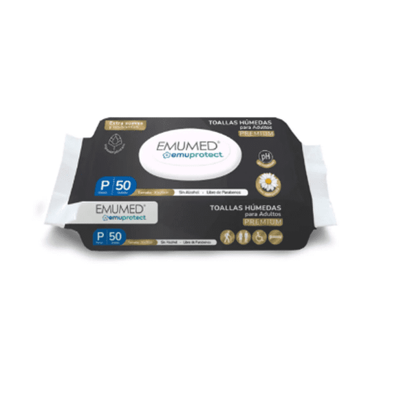 Pack x 6 Paquetes de Toallas Humedas De Adulto Emumed 50und