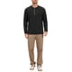 thumbnail image 2 of Camisetas Henley de Hombre Manga Larga Casual Botón Algodón Pullover Camiseta XL Negro, 2 of 6