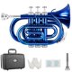 thumbnail image 1 of Trompeta EASTROCK Bb azul con estuche, boquilla y kit, 1 of 7