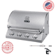 thumbnail image 1 of Parrilla a gas empotrada de 4 quemadores - Acero inoxidable + Spiedo con Motor, 1 of 4