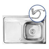 Domsa - Cubierta Lavaplatos Sobreponer Secador Izquierdo 80X50 Cm