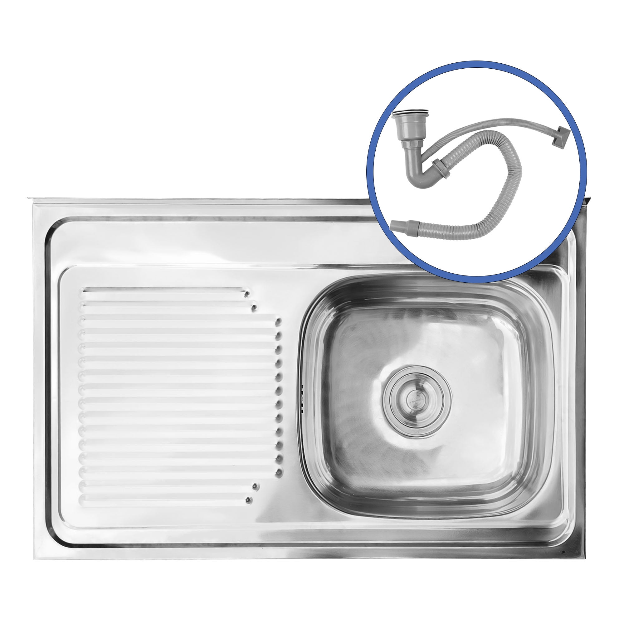 Domsa - Cubierta Lavaplatos Sobreponer Secador Izquierdo 80x50 Cm