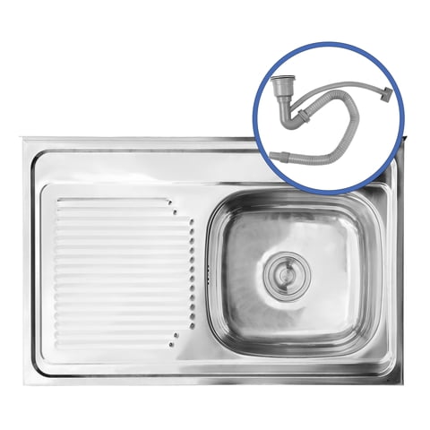 Domsa - Cubierta Lavaplatos Sobreponer Secador Izquierdo 80X50 Cm