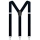 thumbnail image 2 of Tirantes Negros Dibi para Hombre – Correas Elásticas de 1" de Alta Resistencia, Diseño Y‑Back y Clips Metálicos Ajustables, 2 of 9