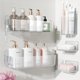thumbnail image 1 of Nieifi Adhesive Shower Shelves, Clear, 5 Pieces, 1 of 3