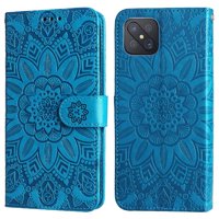 Funda Tipo Cartera Foxdock Para Oppo A53 5G , Diseño Girasol En Relieve, Cuero Pu, Cierre Magnético, Soporte Y Tarjetero