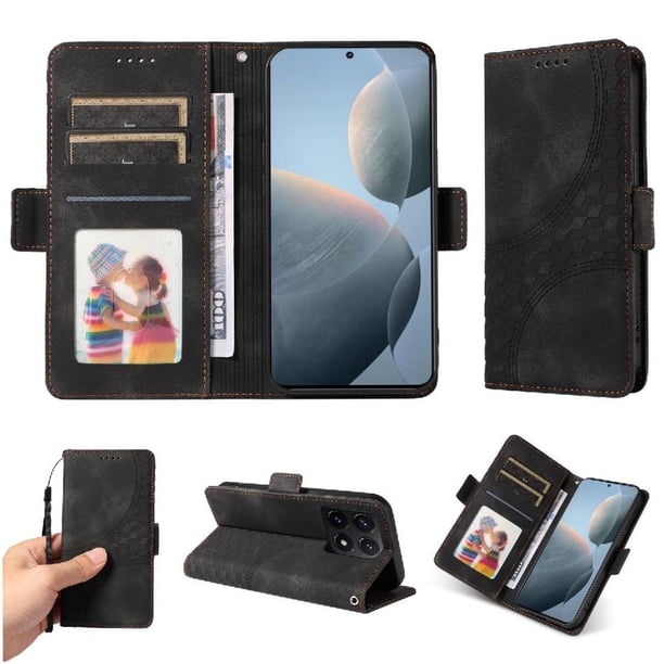 Carcasa FOXDOCK Xiaomi 14T Pro de cuero PU, diseño acolchado clásico, protección contra caídas y rayones