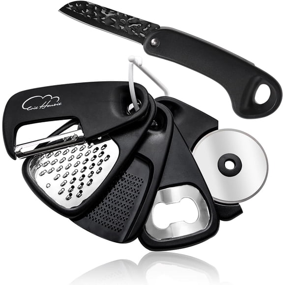 Set de Utensilios de Cocina Esie Houzie 6 Unidades Negro de Acero 304 y 430