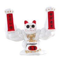 Magideal - Estatuilla De Gato De La Escultura Estatua De Animal Coleccionable Divertido Para El Hogar Dormitorio Decoración De Escritorio Ornamento Blanco