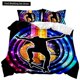 thumbnail image 1 of Skateboard Duvet Cover Set Hip Hop Style Bedding Set Colorful Rainbow Tie-Dye Hippie Abstract Graffiti Art Polyester Qulit Cover Bed Sheets, 1 of 5