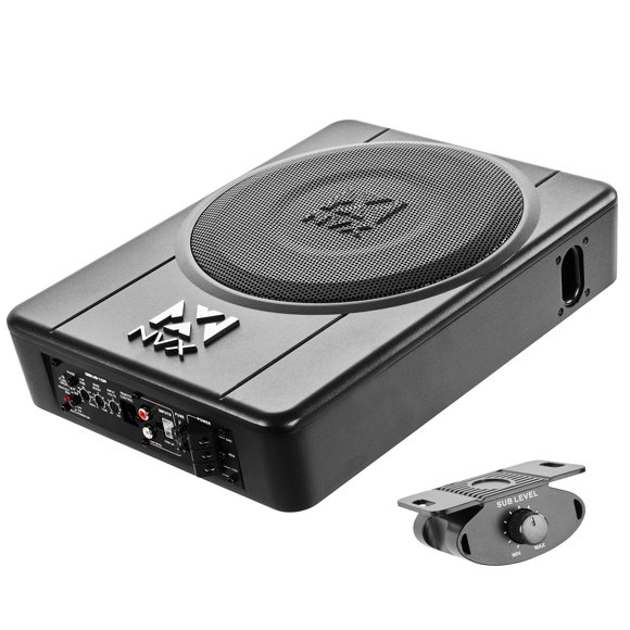 Subwoofer NVX de 25 cm con diseño portado para instalación bajo el asiento