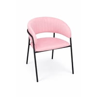 Habita2 Chile - Sitial Terciopelo Patas Negras Rosado