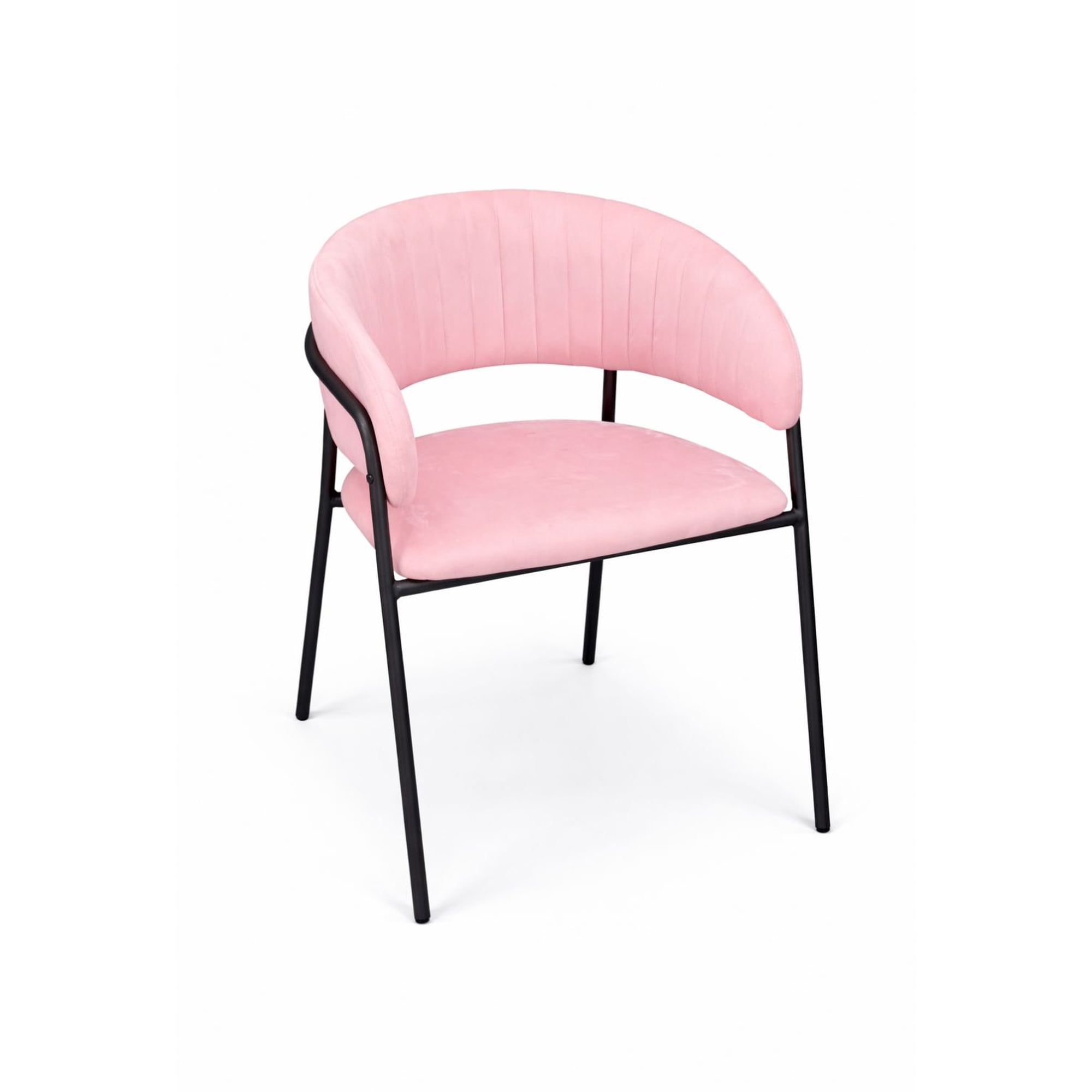 Habita2 Chile - Sitial Terciopelo Patas Negras Rosado