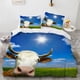 thumbnail image 1 of Highland Cow Duvet Cover King/Queen Size,Farmhouse Animal Bull Bedding Set,Funny Cute Herbivores Quilt Cover for Boys Girls Bed Sheets, 1 of 5