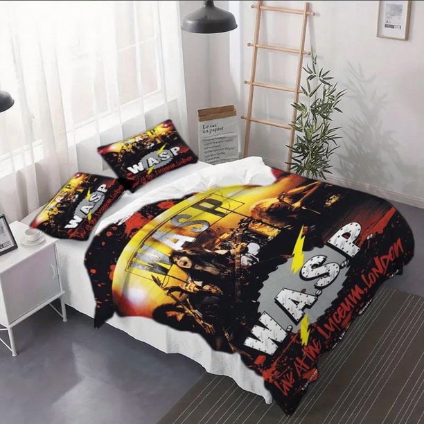 3pcs W.A.S.P. Poster Cover Set - 3pcs Bedding Set Soft and Comfortable for Bedroom or Guest Room Use