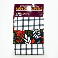 Doral - Set 3 Paños De Cocina Happy Cook Azul