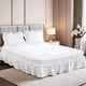 thumbnail image 1 of suxuMhao Faldón de Cama de 4 Capas, Faldón de Cama con Volantes Elástico Faldón de Cama Envolvente, Tamaño Full 47 X 78+18 Pulgadas, Faldón de Cama Blanco Full, Volante Antipolvo de Cama de, 1 of 3