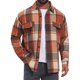 thumbnail image 1 of Camisas Vintage para Hombre de Manga Larga con Botones Abajo Chaqueta de Camisa de Cuadros Cepillada M Marrón Rojo, 1 of 5