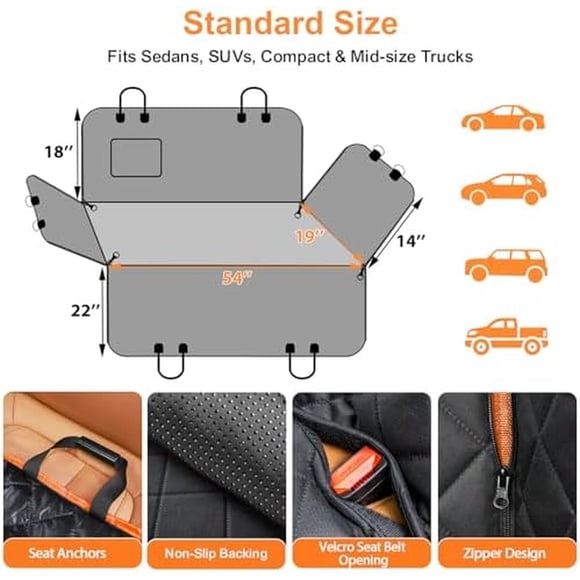 Cubreasiento Auto Perro URPOWER 54in Impermeable Antideslizante