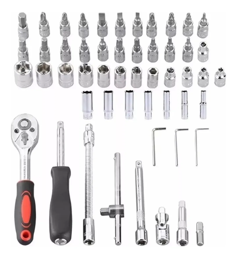 Genérico - Set Caja De Dados Juego Herramientas 53 Pcs Rojo