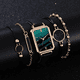 thumbnail image 1 of 1pc Round Pointer Quartz Watch & 4pcs Bracelet, 1 of 5
