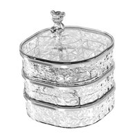 Magideal - Caja De Almacenamiento De Joyería Giratoria, Organizador De Joyería De 3 Capas, Estuche De Almacenamiento De Joyería, Organizador De Accesorios Para E Claro