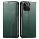 thumbnail image 1 of Funda tipo cartera para iPhone 15 Pro Max de piel con cierre magnético, ranuras para tarjetas y correa para la muñeca Verde, 1 of 6