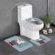 thumbnail image 1 of Hilda Juego de 3 alfombras de baño de coral fleece: tapete de baño + alfombra de inodoro en forma de U + funda de tapa de inodoro en forma de O, 1 of 6