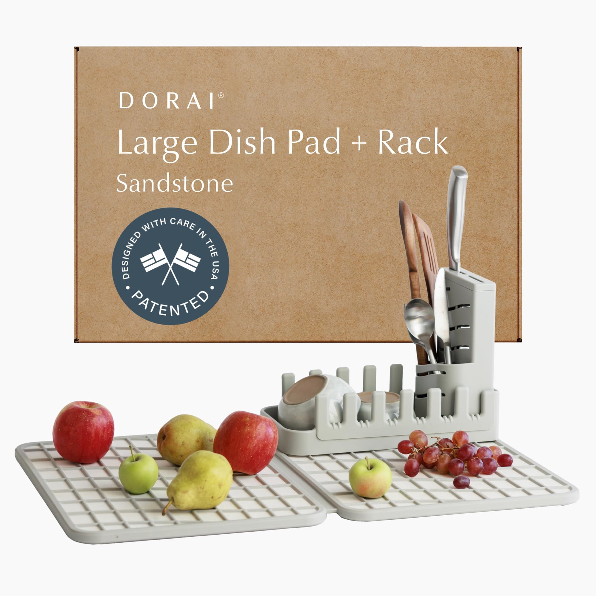 Estante Plegable Para Secar Platos Y Almohadilla De Piedra Dorai Home