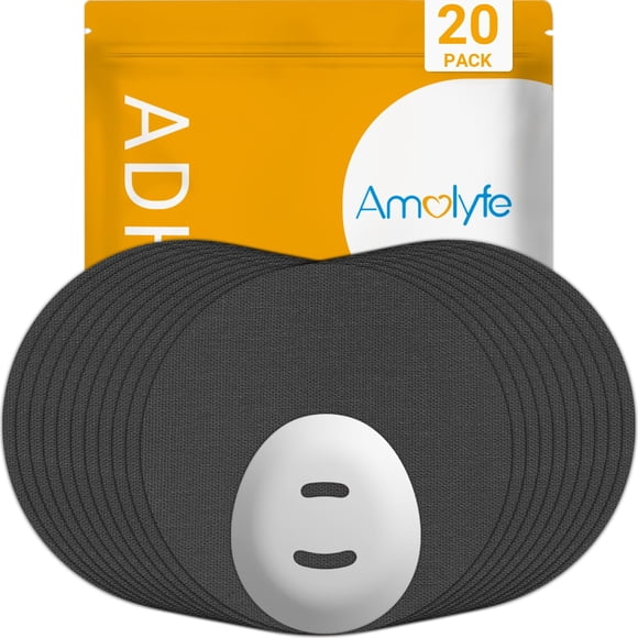 Parche protector impermeable Dexcom G7, Amolyfe 20 uds Stelo Overpatches, negro