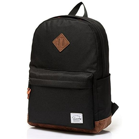 Mochila Hombres, Vaschy Clásica Impermeable Universidad, Libros y Portátil Negra