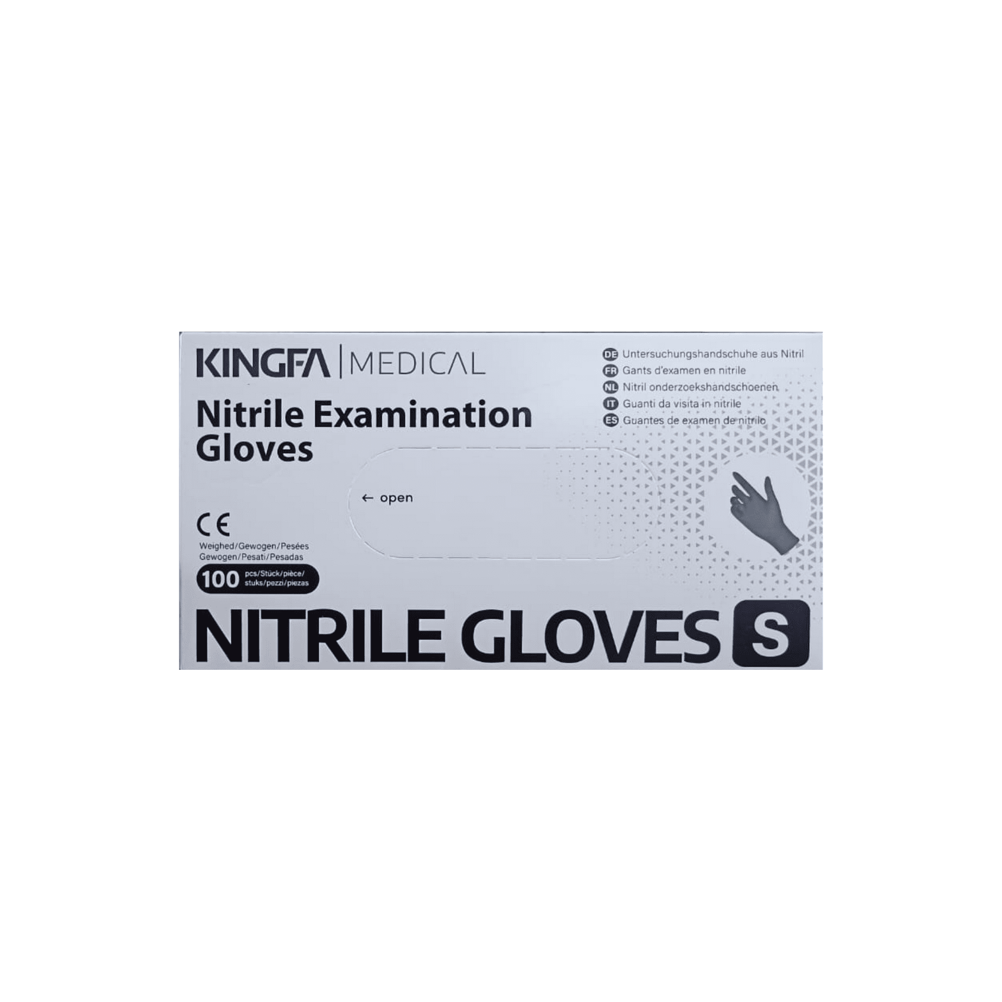 Kingfa Medical - Guante Examinación Nitrilo Talla S