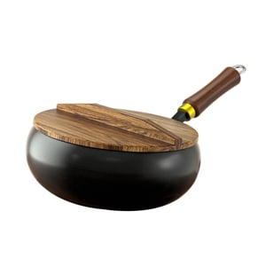 Magideal - Sartén De Hierro Fundido Antiadherente, Wok, Utensilios De Cocina De Inducción Artesanales, Cocina Casera, Sartén Wok Tradicional De Gran Tamaño Para L