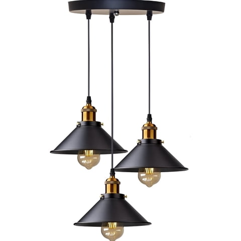 Genérico - Lámpara Colgante Techo Industrial Ajustable 3 Focos Jhn