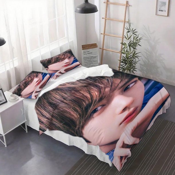 3pcs Jin Pattern Duvet Cover Set - Includes Bedspread and Pillowcases Perfect for Bedroom Decor s